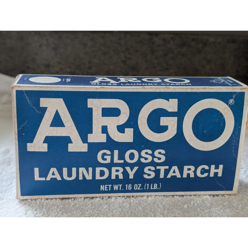 ARGO Powdered Chunks Gloss Laundry Starch Vintage 2 16 oz Blue Boxes